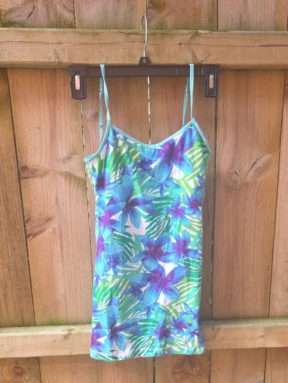 Aqua Floral Tank Top